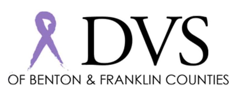 DVS logo with purple ribbon, Benton and Franklin Counties